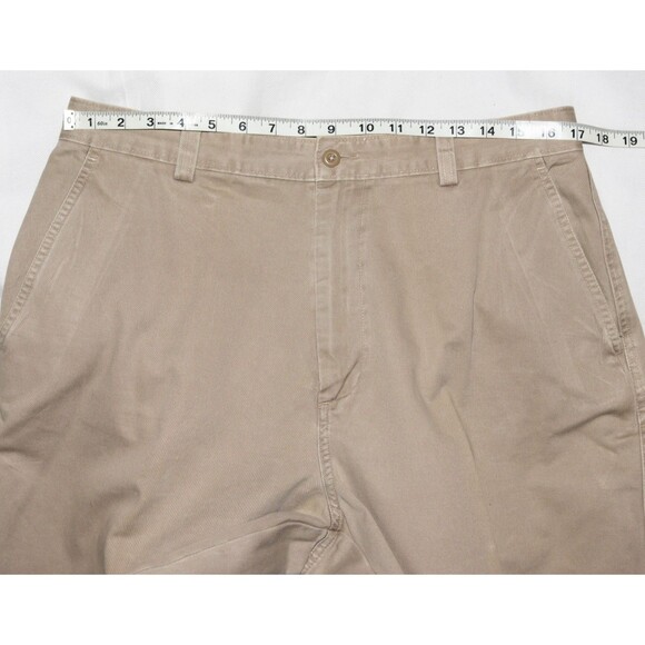 J Crew Giant Fit Mens Chino Pants Size 34 Beige Khaki 100% Cotton Tapered Preppy - Picture 10 of 14